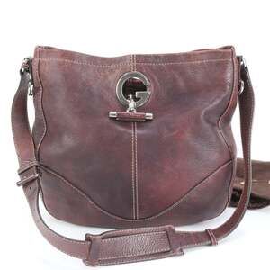 Gucci G Logo 247398 Leather Shoulder Bag/Hand Tote Bag Brown Women's